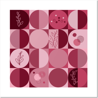 repeating geometry pattern with ornaments red color Posters and Art